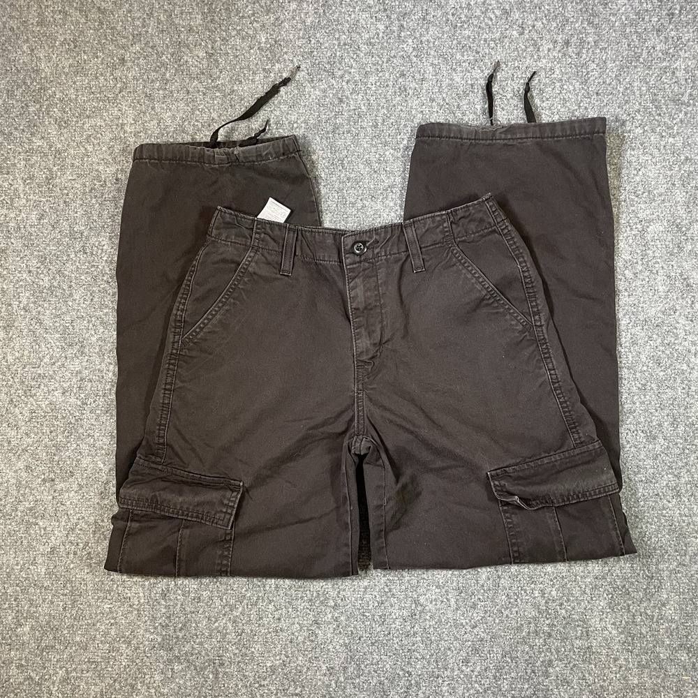 Levi's 94 Baggy Cargo Pants Wide Leg Loose Fit Black Denim Womens 26 Streetwear